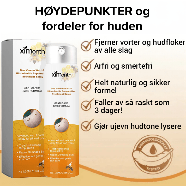 Behandlingsspray for fjerning av vorter og hudfletter