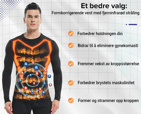 Far-infrarød magnetisk turmalin-undertrøye for herrer