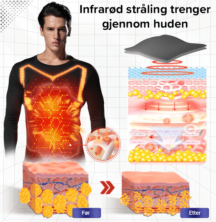 Far-infrarød magnetisk turmalin-undertrøye for herrer