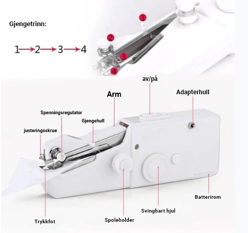 Bærbar mini håndsymaskin